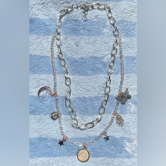 Jewelry - Layered chain and bead necklace